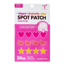 T Natural Care Spot Patch - Heart, Butterfly, Star - 30 Patches